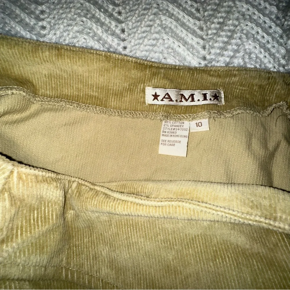 Women's A.M.I. Corduroy Green Skirt - Size 10 - Picture 4 of 7